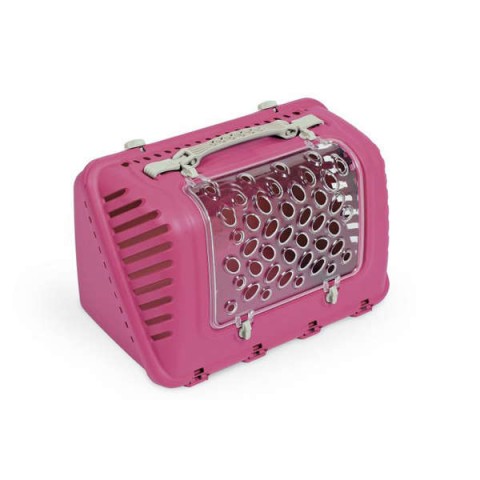 P-Bag Şeffaf Kapılı Kedi ve Küçük Irk Taşıma Çantası Pembe