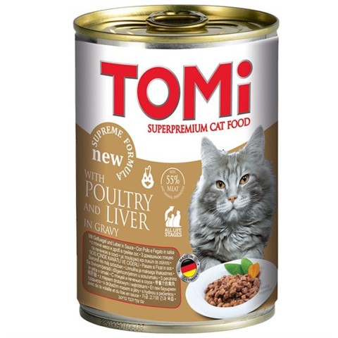 Tomi Kanatlı ve Ciğerli Kedi Konservesi 400 Gr 24 adet