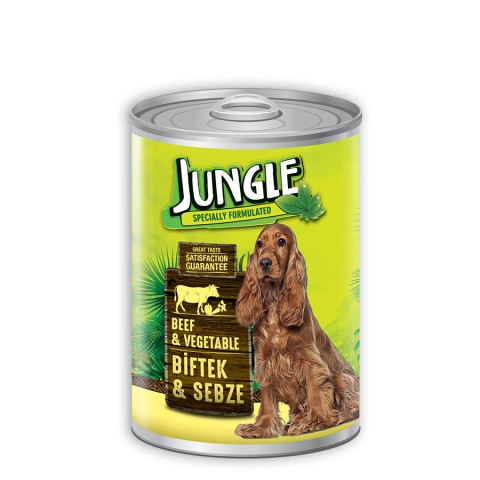 Jungle Biftekli ve Sebzeli Parça Etli Köpek Konservesi 415 Gr