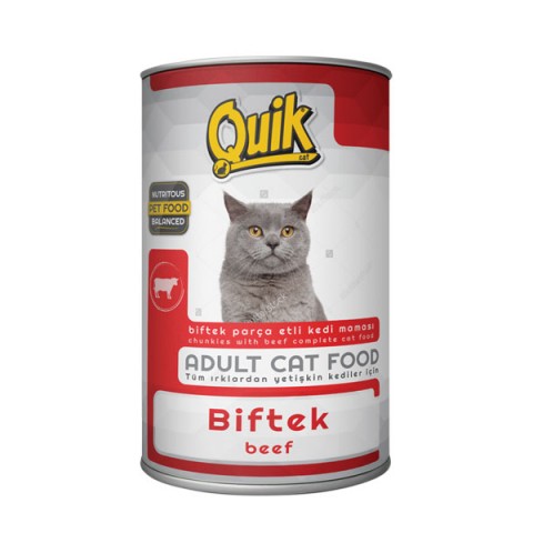 Quik Adult Biftekli Yetişkin Kedi Konservesi 415 Gr