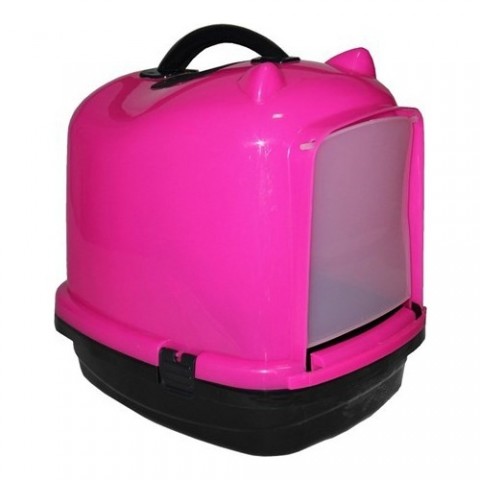 pet style comfort kapalı tuvalet kabı pembe 49.5X40X50