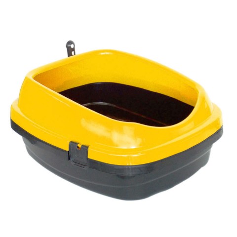 Açık Kedi Tuvalet Kabı Kürekli Sarı 49,5x40x22 Cm