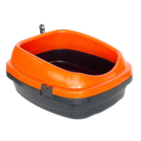 Açık Kedi Tuvalet Kabı Kürekli Turuncu 49,5x40x22 Cm