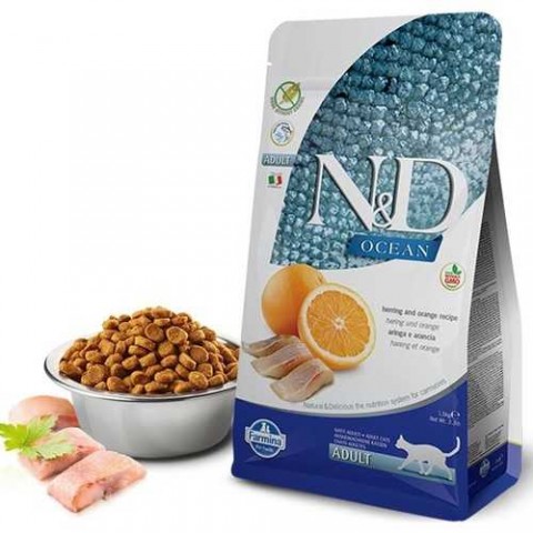ND Ocean Tahılsız Balık ve Portakallı Kedi Maması 1.5 KG
